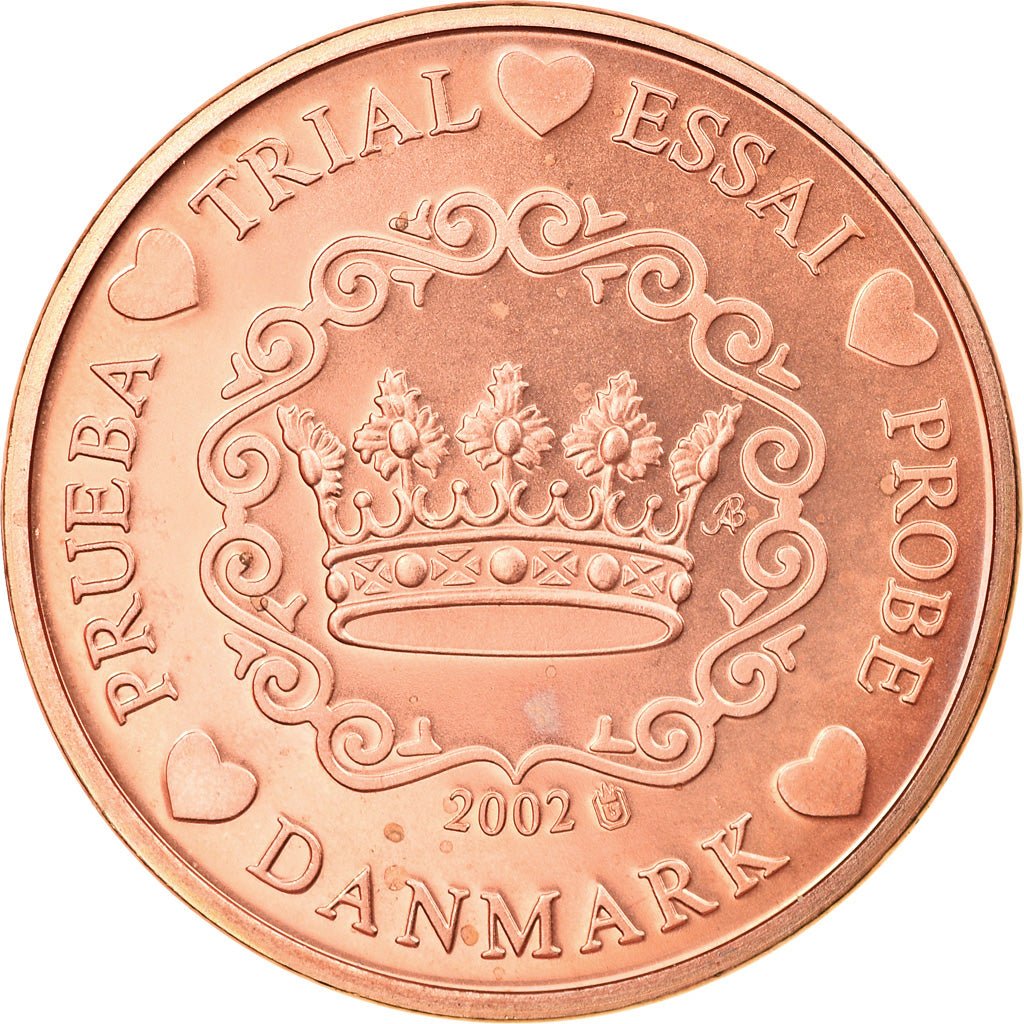 Denmark, 5 Euro Cent, 2002, unofficial private coin, MS(63), Copper Plated Steel