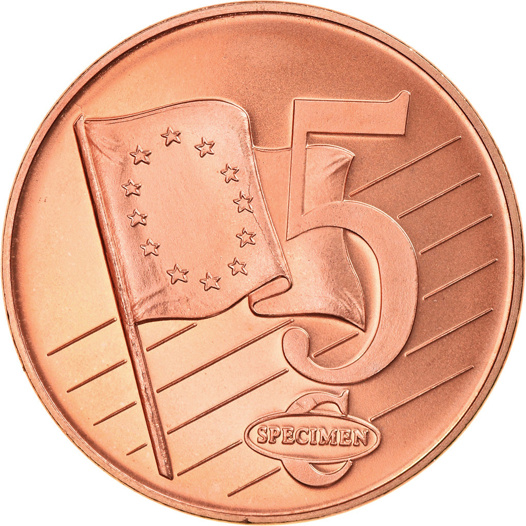 Denmark, 5 Euro Cent, 2002, unofficial private coin, MS(63), Copper Plated Steel