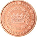 Danimarca, Euro Cent, 2002, unofficial private coin, SPL, Acciaio placcato rame
