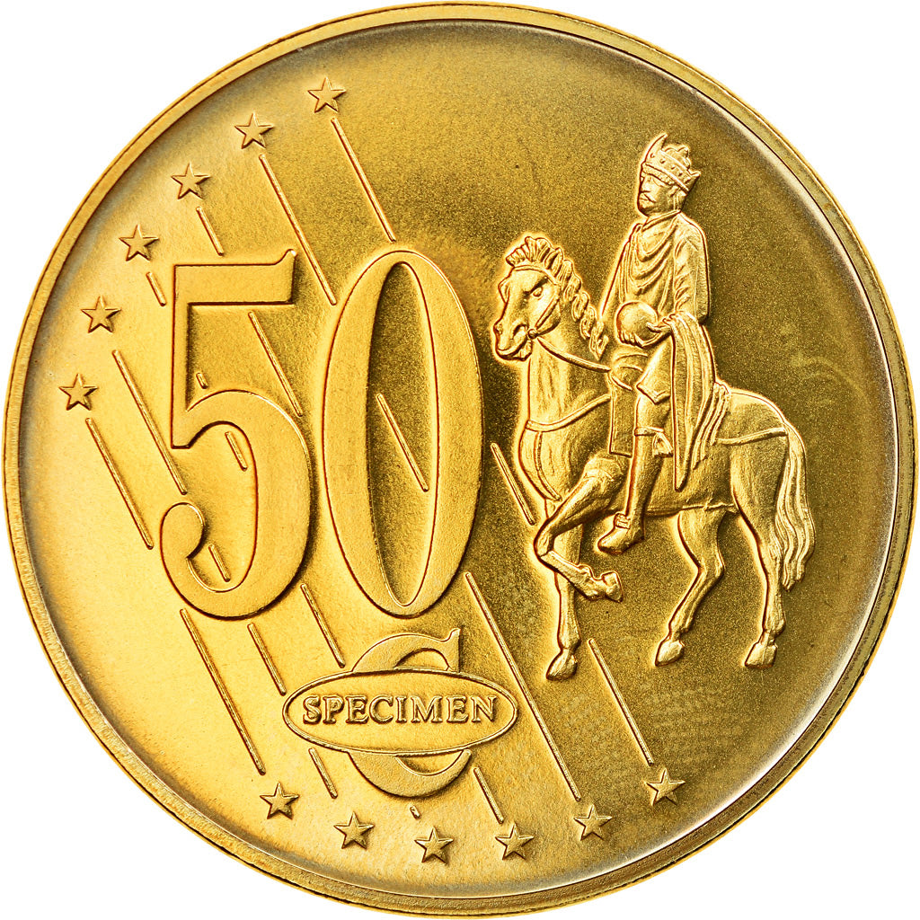 Sweden, 50 Euro Cent, 2004, unofficial private coin, MS(63), Brass