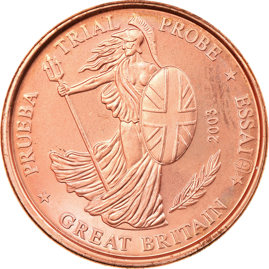 Great Britain, Euro Cent, 2003, unofficial private coin, AU(55-58), Copper