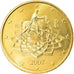 Italia, 50 Euro Cent, 2007, Rome, SC, Latón, KM:215
