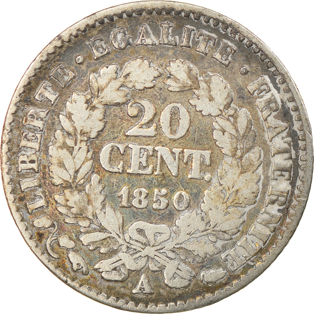 Münze, Frankreich, Cérès, 20 Centimes, 1850, Paris, S, Silber, KM:758.1