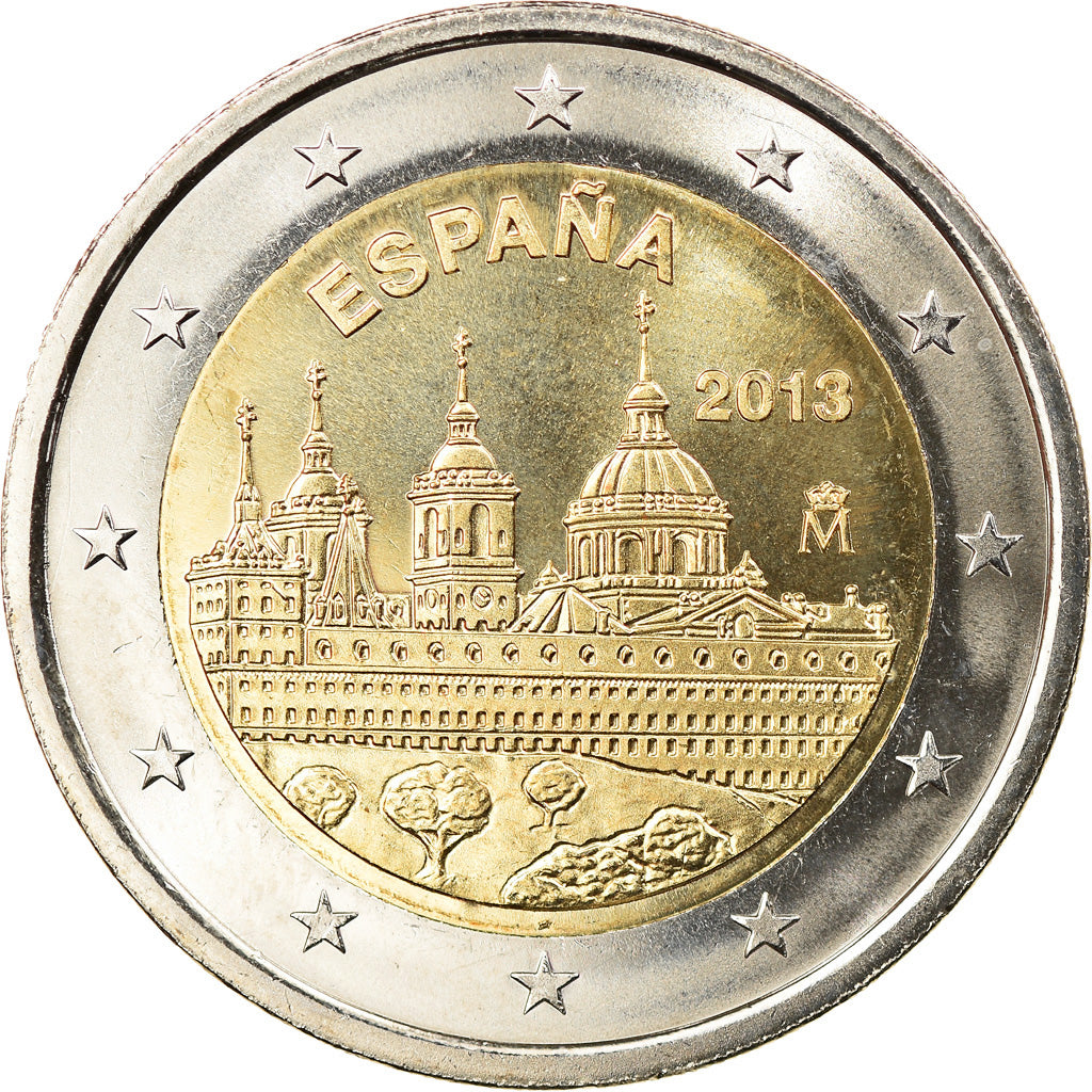 Hiszpania, 2 Euro, Escurial, 2013, Madrid, MS(63), Bimetaliczny