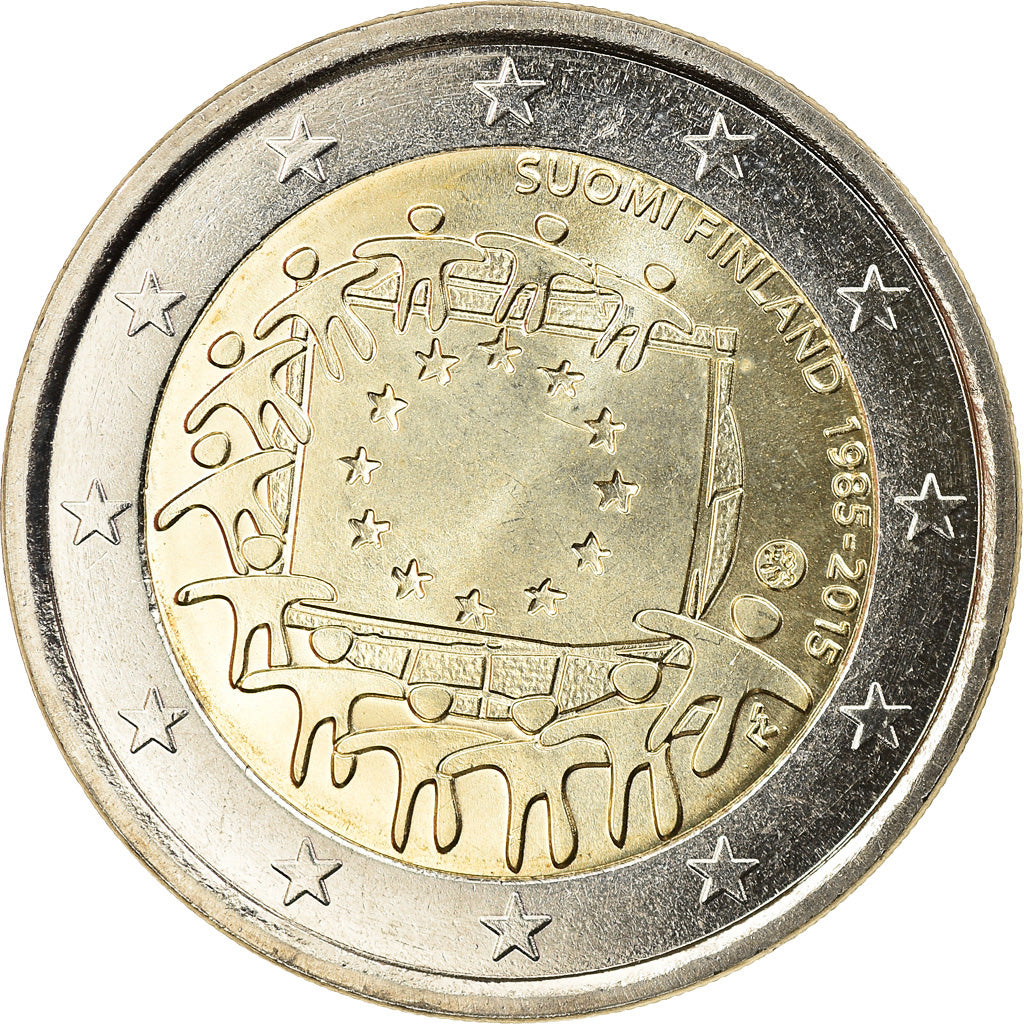 Finland, 2 Euro, Drapeau européen, 2015, Vantaa, MS(63), Bi-Metallic