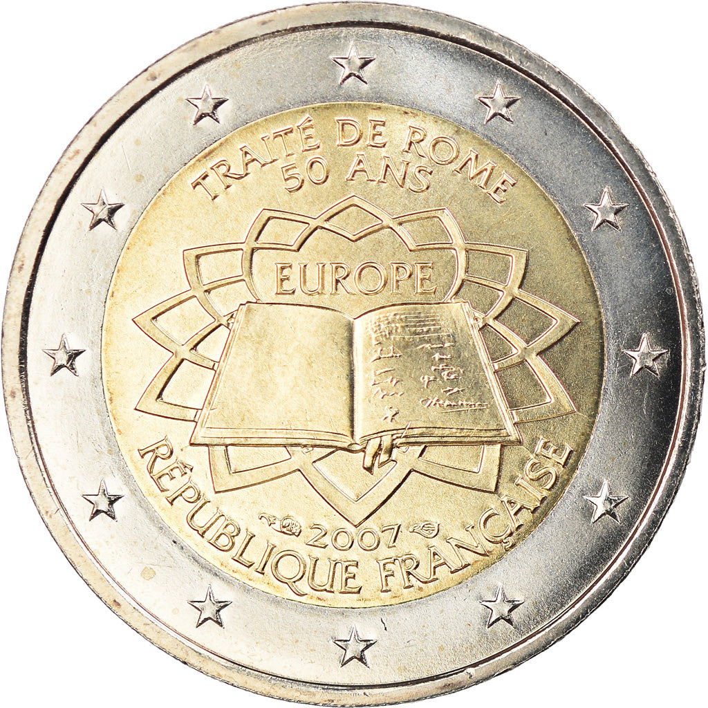 France, 2 Euro, Traité de Rome 50 ans, 2007, Paris, SPL, Bi-Metallic, KM:1460