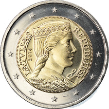 Lettonia, 2 Euro, 2014, SPL, Bi-metallico