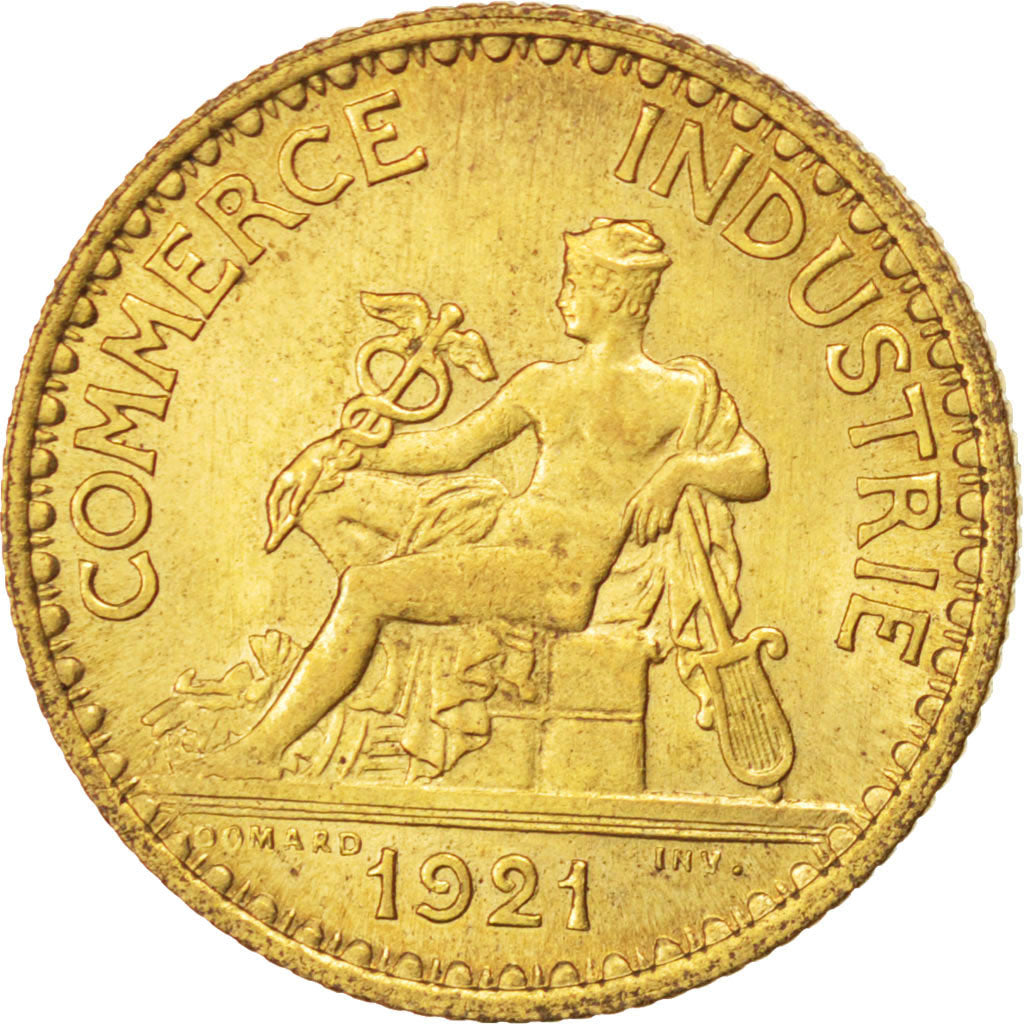 Coin, France, Chambre de commerce, Franc, 1921, MS(60-62), Aluminum-Bronze