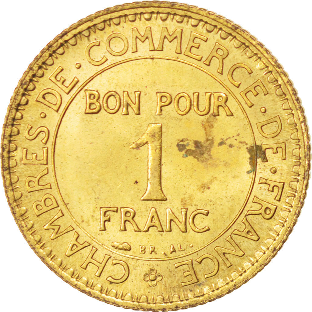 Coin, France, Chambre de commerce, Franc, 1921, MS(60-62), Aluminum-Bronze