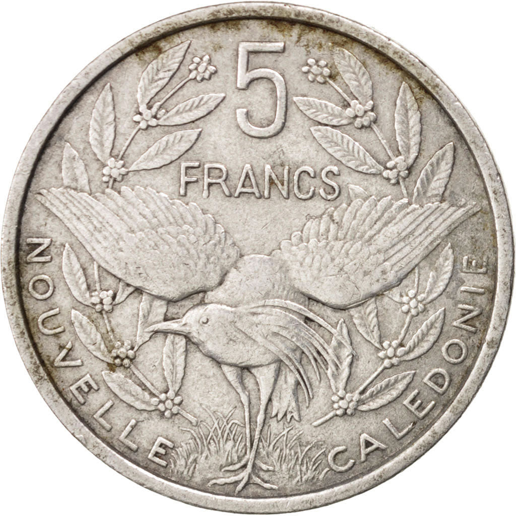 Coin, New Caledonia, 5 Francs, 1952, EF(40-45), Aluminum, KM:4, Lecompte:71