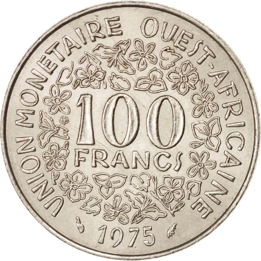 Moneta, Stati dell'Africa occidentale, 100 Francs, 1975, SPL-, Nichel, KM:4