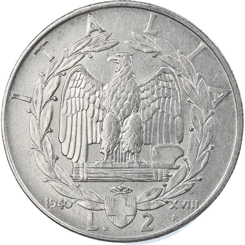 Munten, Italië, Vittorio Emanuele III, 2 Lire, 1940, Rome, PR, Stainless Steel