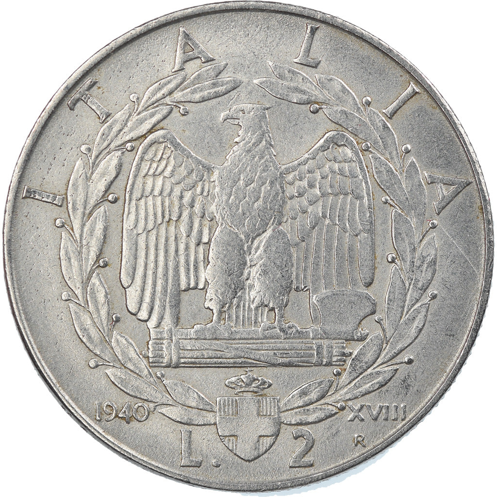 Munten, Italië, Vittorio Emanuele III, 2 Lire, 1940, Rome, PR, Stainless Steel