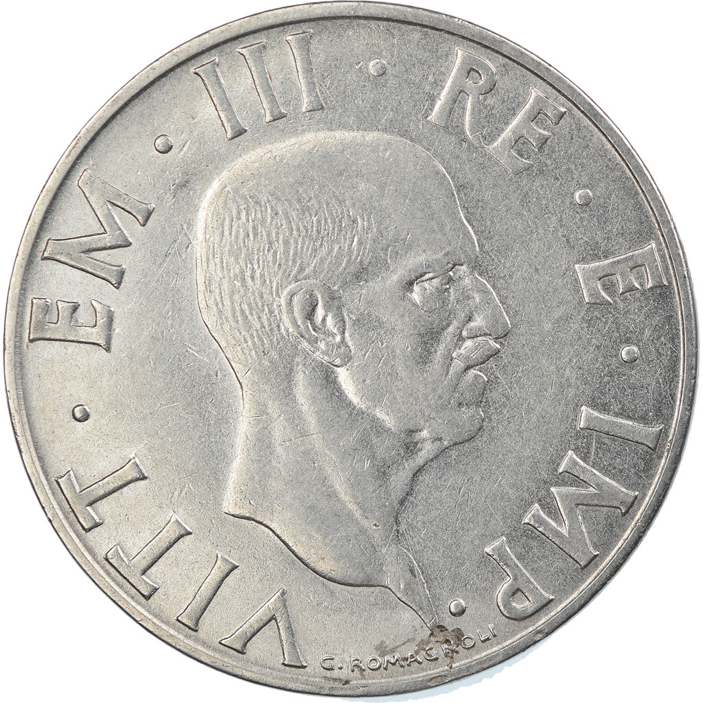 Moeda, Itália, Vittorio Emanuele III, 2 Lire, 1939, Rome, MS(63), Aço
