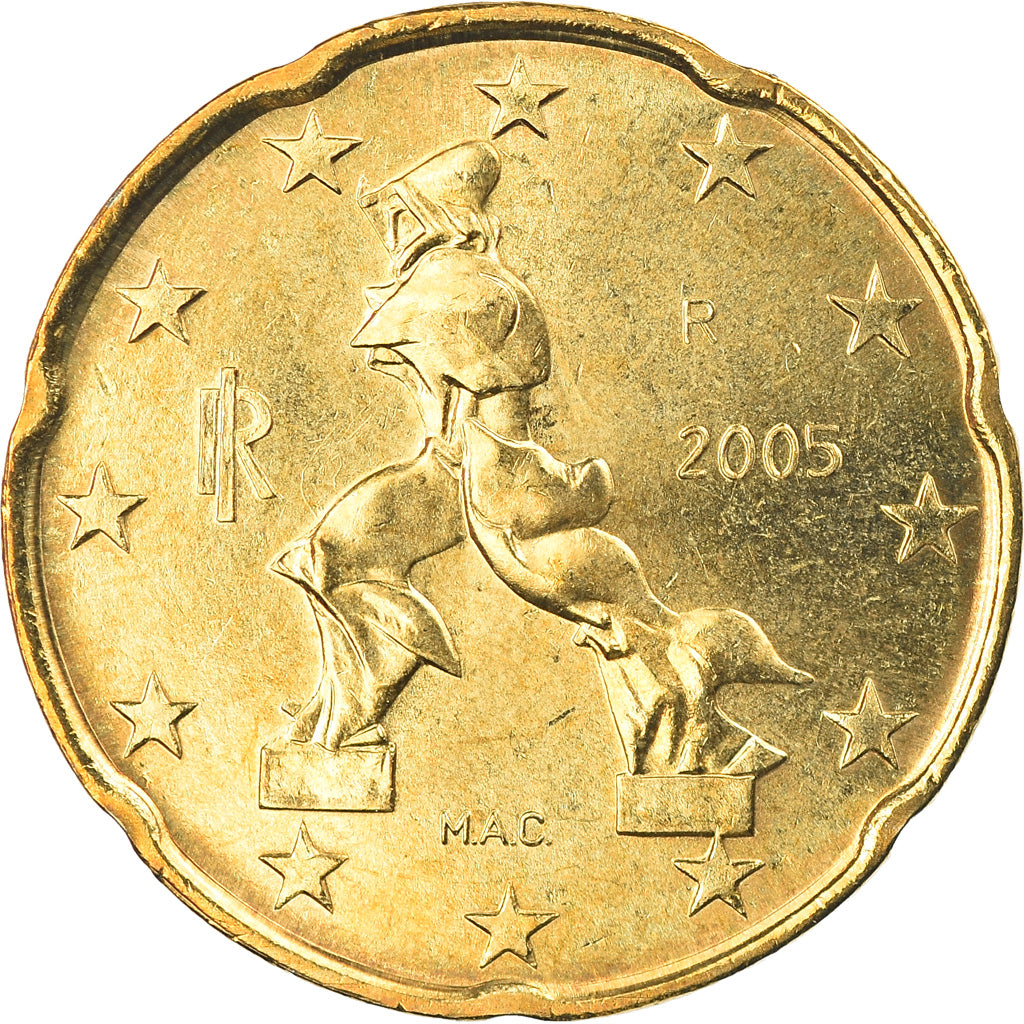 Italy, 20 Euro Cent, 2005, Rome, MS(65-70), Brass, KM:214