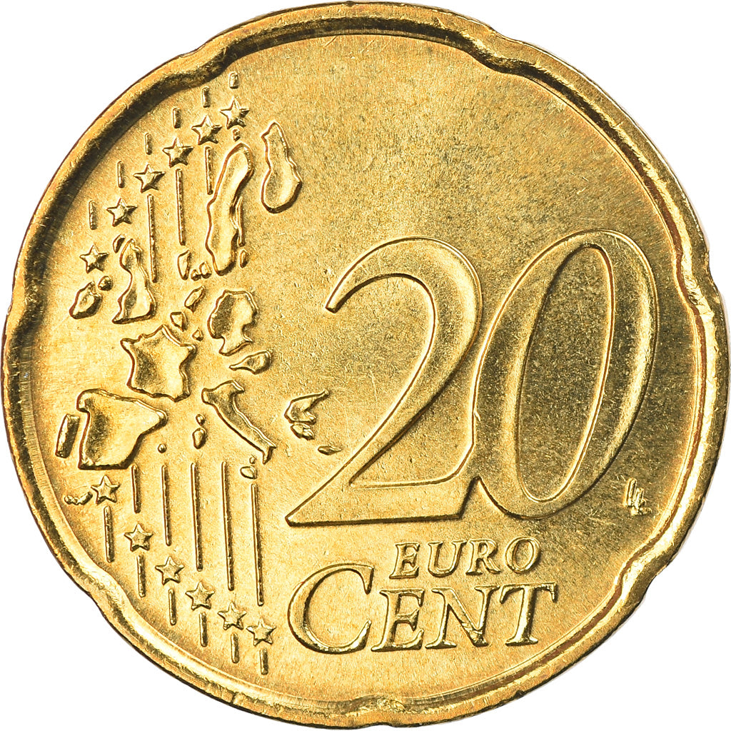 Italy, 20 Euro Cent, 2005, Rome, MS(65-70), Brass, KM:214