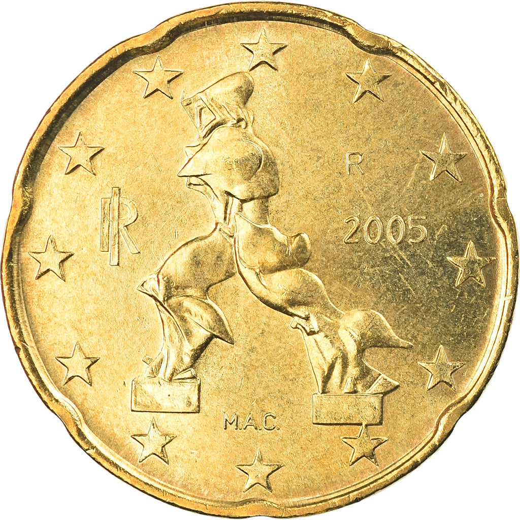 Italy, 20 Euro Cent, 2005, Rome, MS(65-70), Brass, KM:214