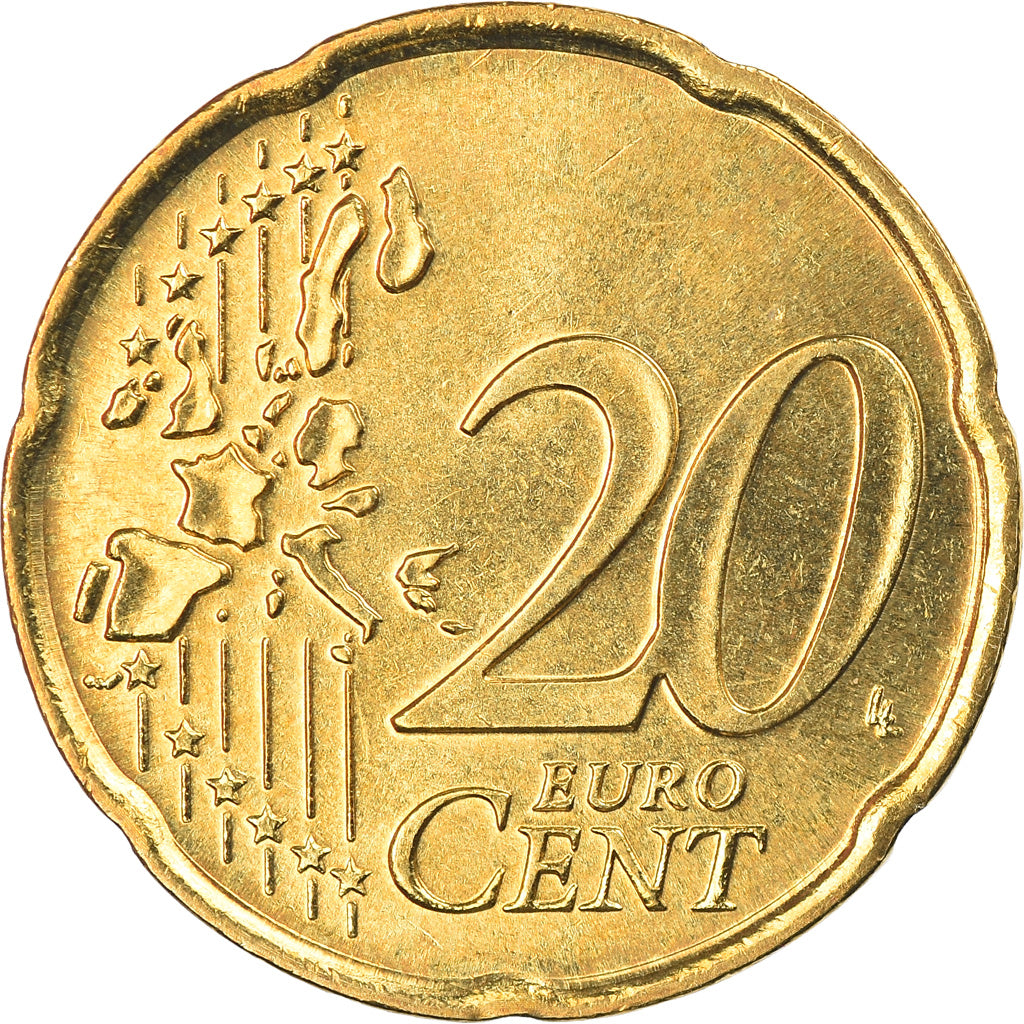 Italy, 20 Euro Cent, 2005, Rome, MS(65-70), Brass, KM:214