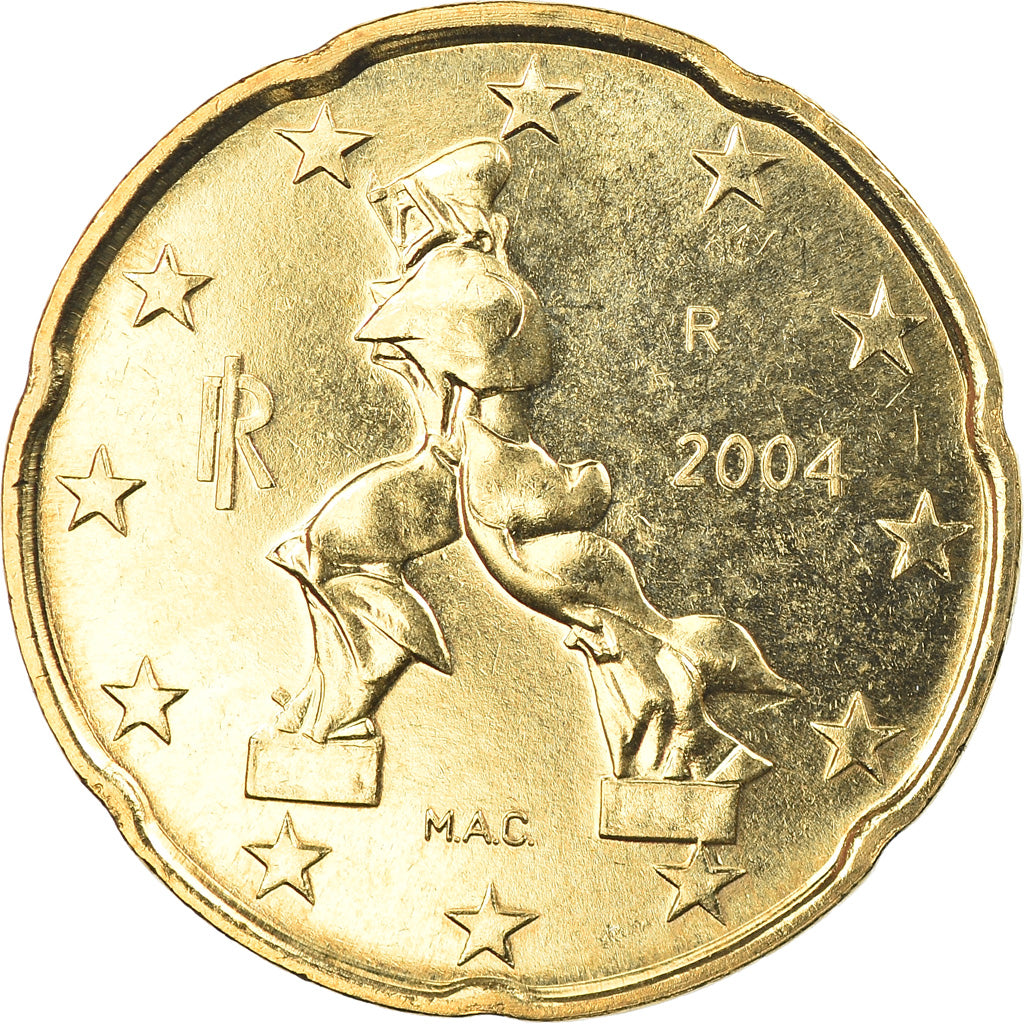 Italia, 20 Euro Cent, 2004, Rome, FDC, Latón, KM:214