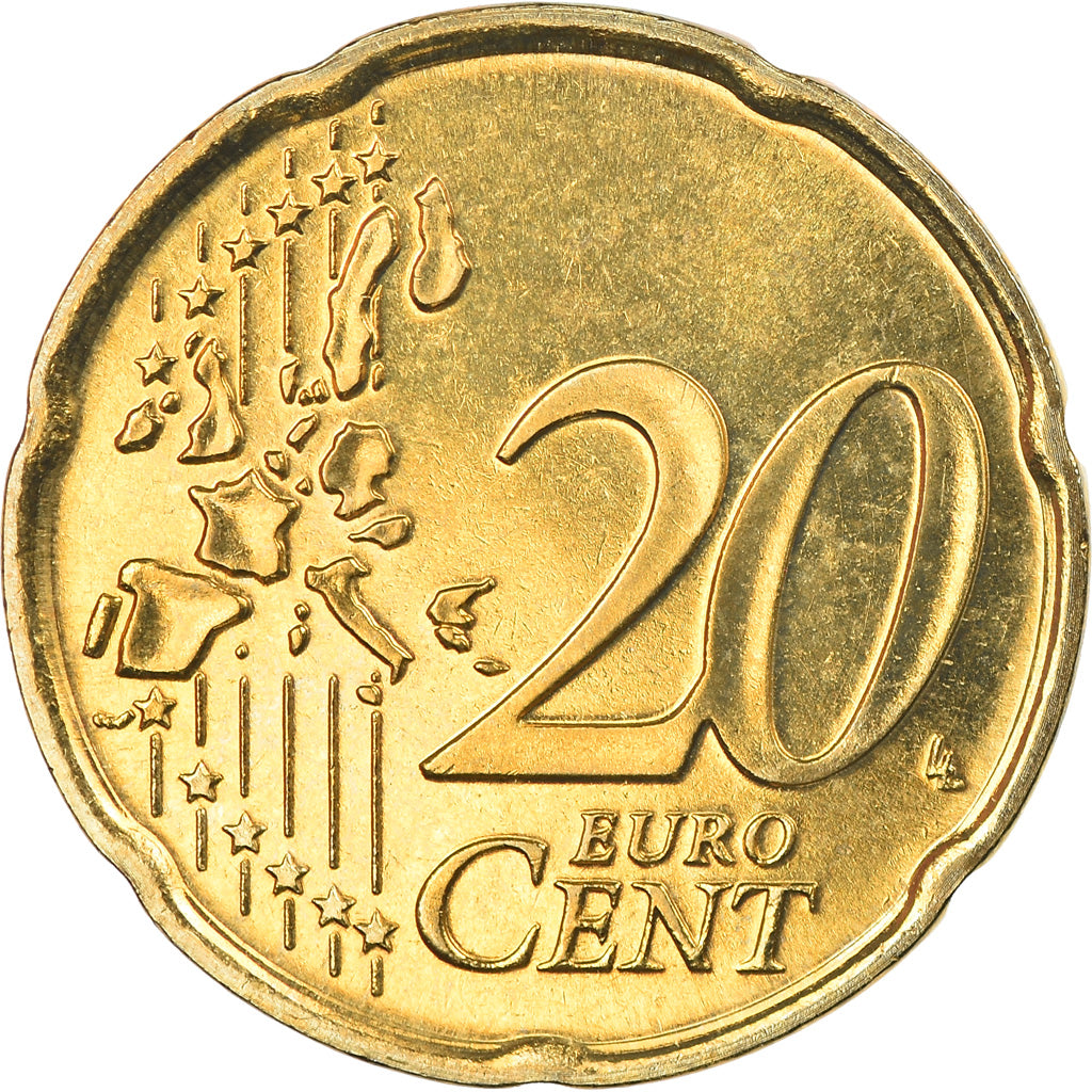 Italia, 20 Euro Cent, 2004, Rome, FDC, Latón, KM:214