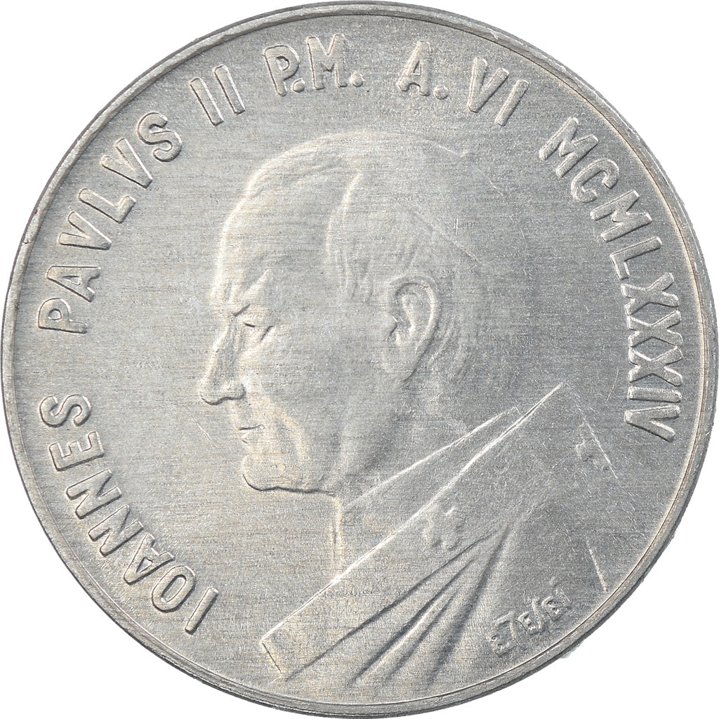Moneda, CIUDAD DEL VATICANO, John Paul II, 10 Lire, 1984, Rome, FDC, Aluminio