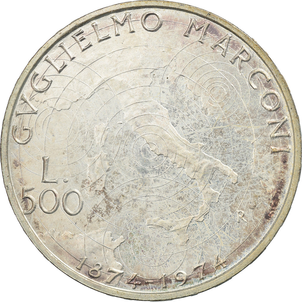 Moneta, Włochy, 500 Lire, 1974, Rome, BU, MS(65-70), Srebro, KM:103