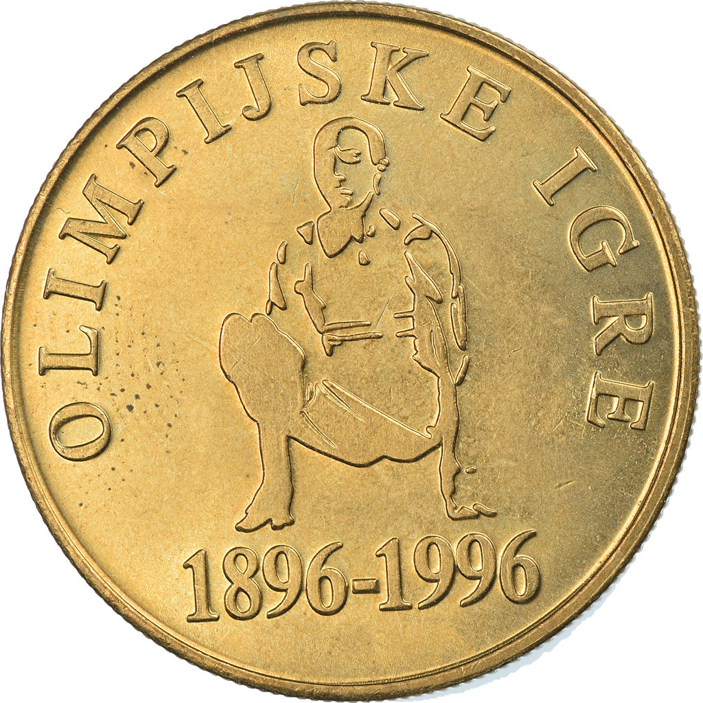 Coin, Slovenia, 5 Tolarjev, 1996, MS(64), Nickel-brass, KM:33