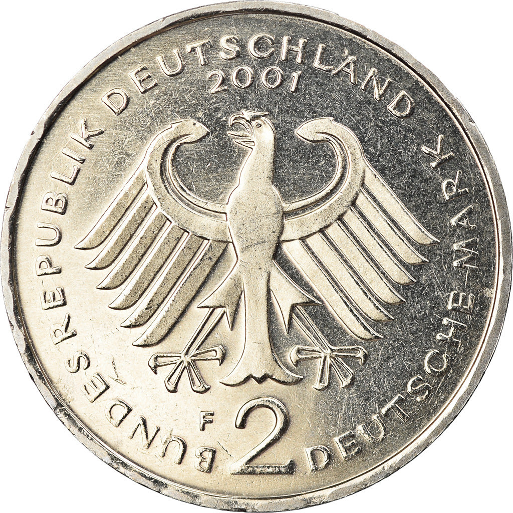 Munten, Federale Duitse Republiek, 2 Mark, 2001, Stuttgart, FDC, Copper-Nickel