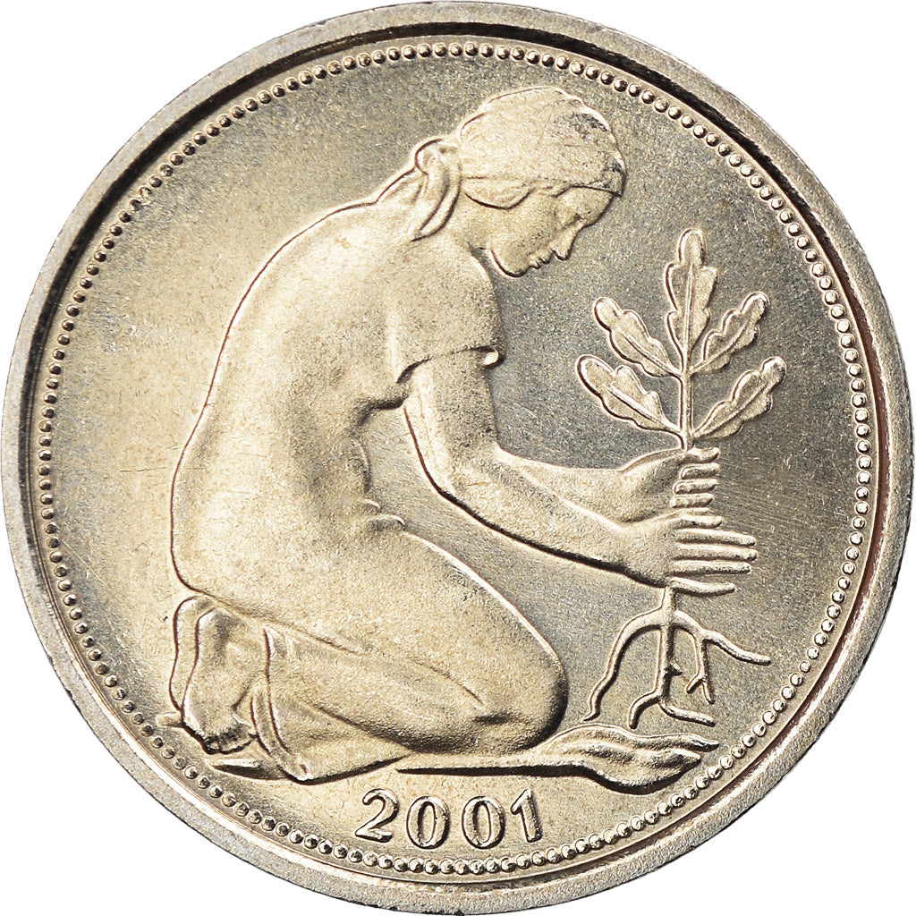 Monnaie, République fédérale allemande, 50 Pfennig, 2001, Karlsruhe, FDC