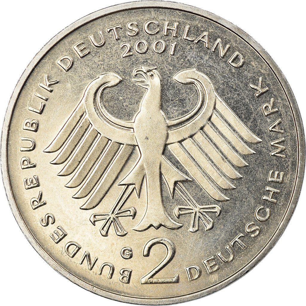 Coin, GERMANY - FEDERAL REPUBLIC, 2 Mark, 2001, Karlsruhe, MS(65-70)