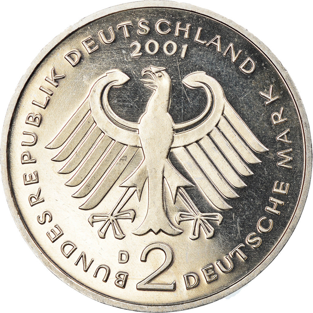 Coin, GERMANY - FEDERAL REPUBLIC, 2 Mark, 2001, Munich, MS(65-70), Copper-Nickel