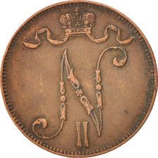 Munten, Finland, Nicholas II, 5 Pennia, 1908, ZF, Koper, KM:15