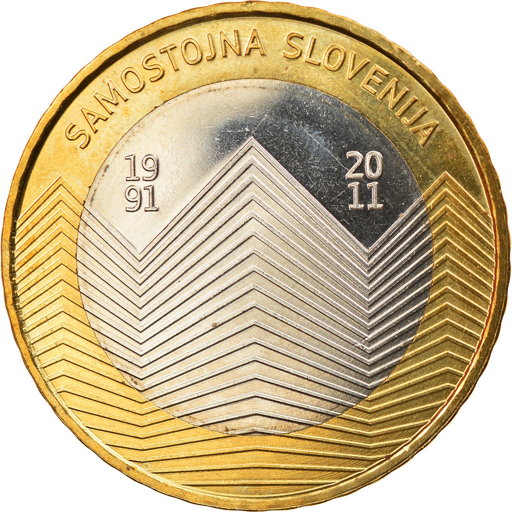 Slovenia, 3 Euro, Indépendance, 2011, SPL, Bi-metallico, KM:101