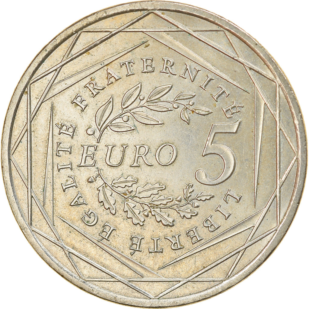 France, 5 Euro, 2008, AU(55-58), Silver, Gadoury:1, KM:1534