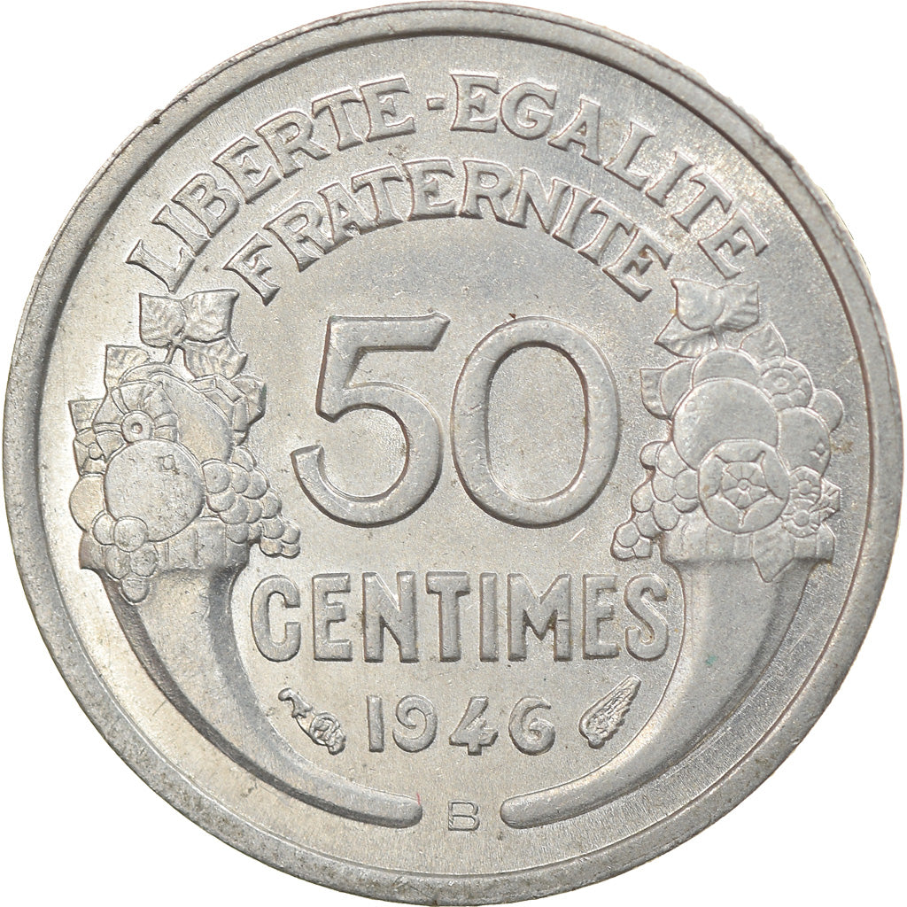 Coin, France, Morlon, 50 Centimes, 1946, Beaumont - Le Roger, MS(63), Aluminum