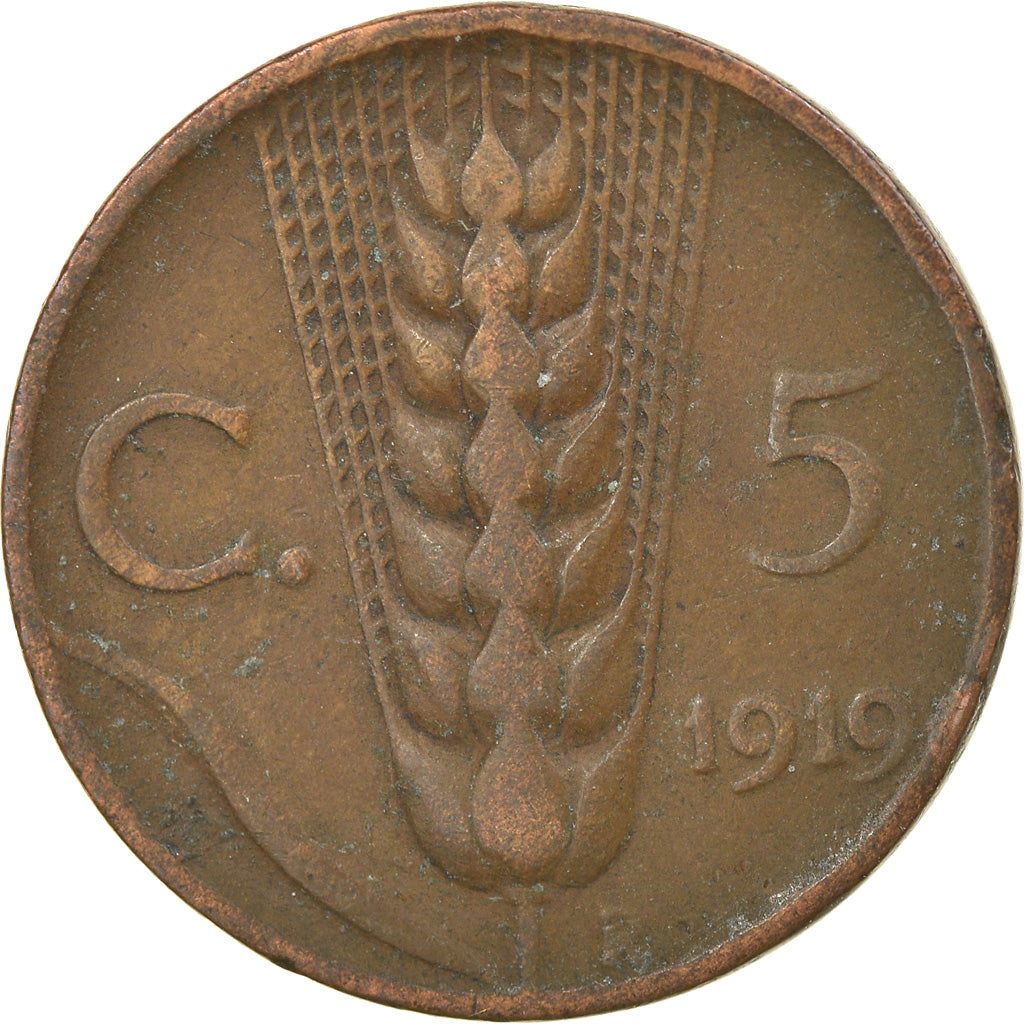 Coin, Italy, Vittorio Emanuele III, 5 Centesimi, 1919, Rome, EF(40-45), Bronze