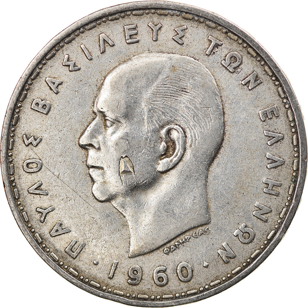 Monnaie, Grèce, Paul I, 20 Drachmai, 1960, SUP, Argent, KM:85