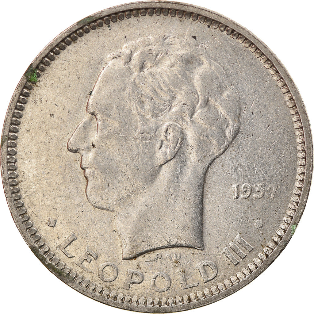 Coin, Belgium, 5 Francs, 5 Frank, 1937, EF(40-45), Nickel, KM:108