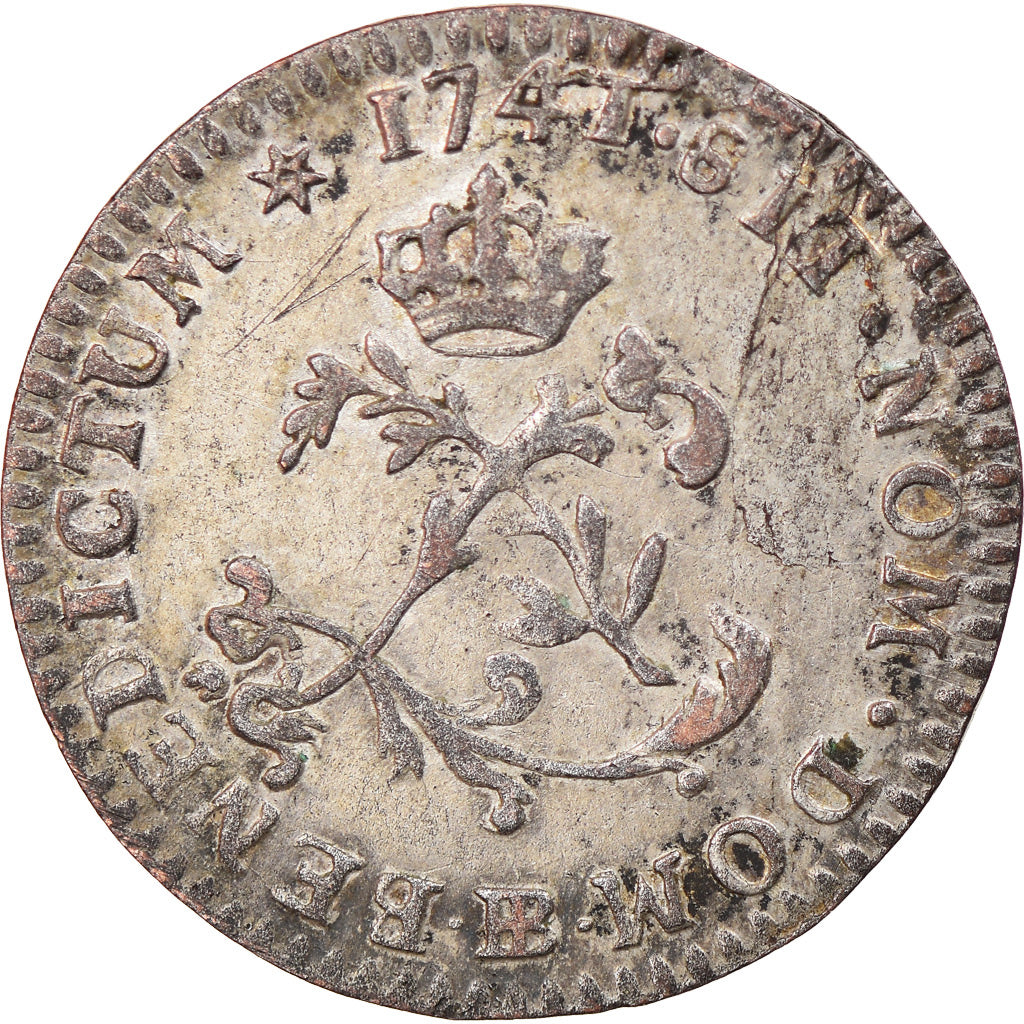 Coin, France, Louis XV, Double sol (2 sous) en billon, 2 Sols, 1741, Strasbourg