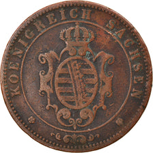 Moneta, Stati tedeschi, SAXONY-ALBERTINE, Johann, 5 Pfennig, 1862, Dresde, MB+