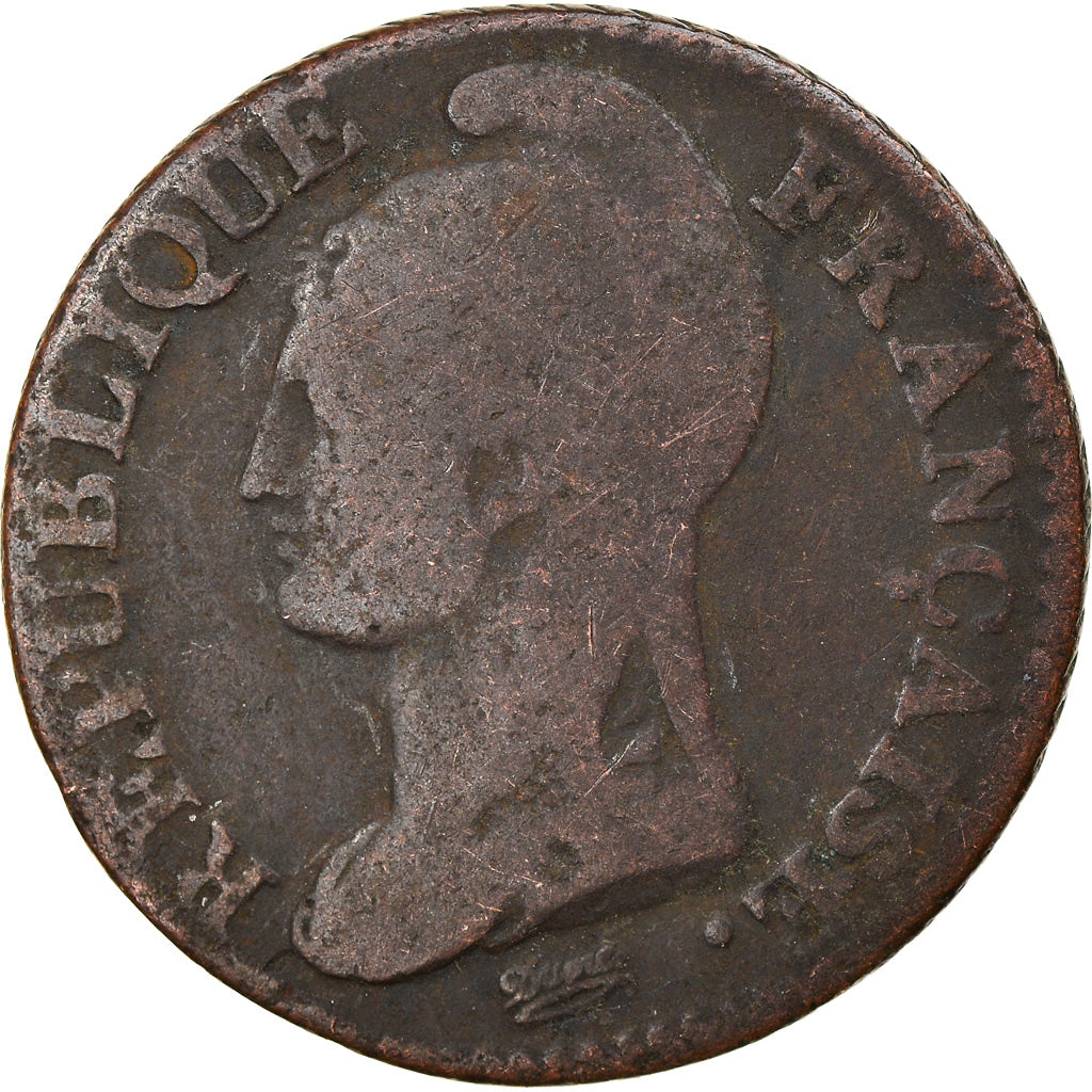 Moeda, França, Dupré, 5 Centimes, AN 4, Paris, F(12-15), Bronze, KM:635.1