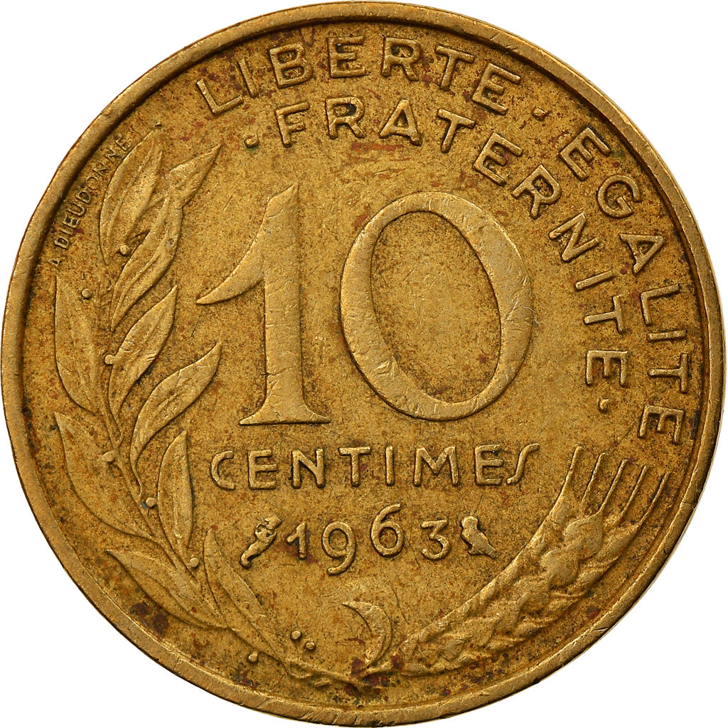 Moneta, Francia, Marianne, 10 Centimes, 1963, Paris, BB, Alluminio-bronzo