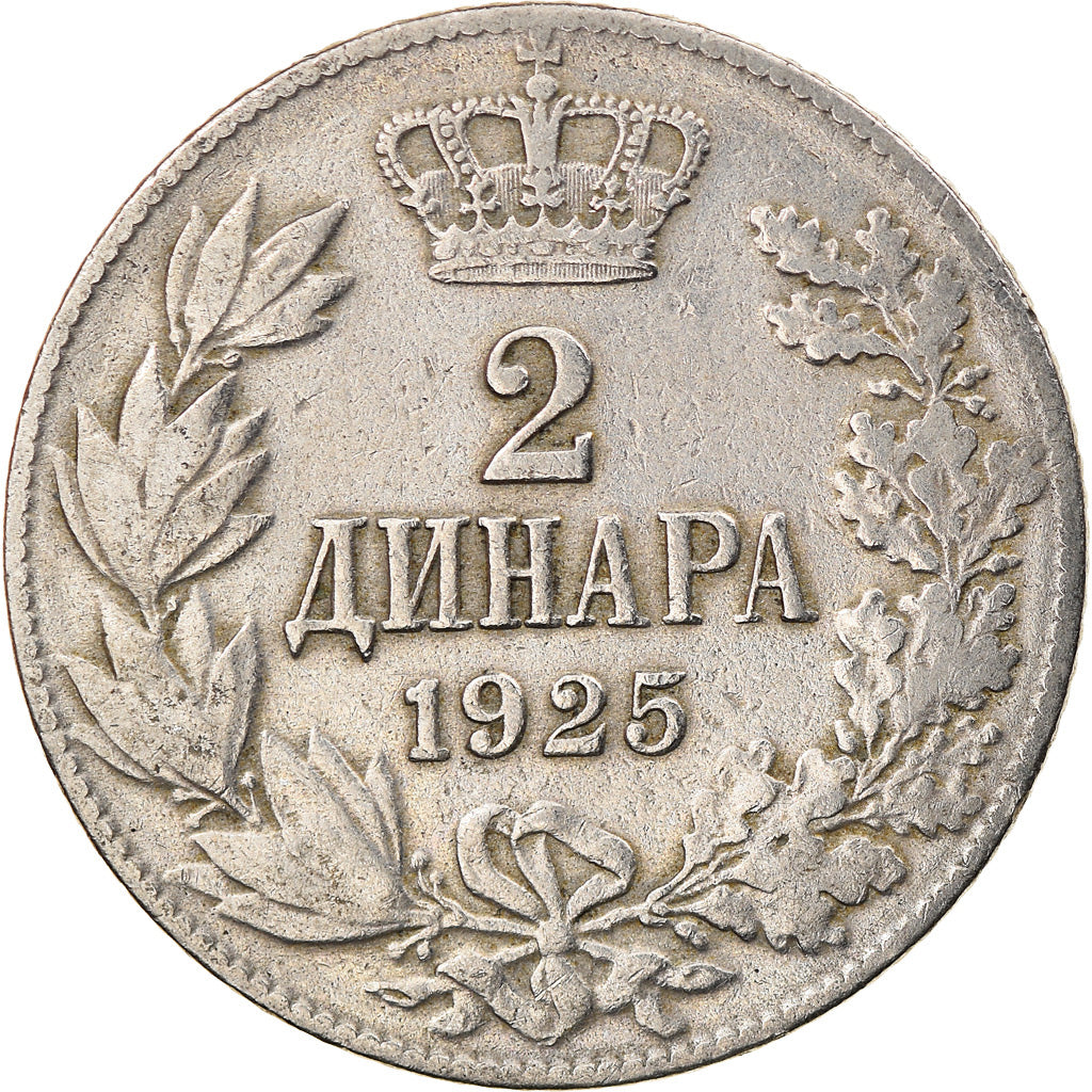 Monnaie, Yougoslavie, Alexander I, 2 Dinara, 1925, TTB, Nickel-Bronze, KM:6