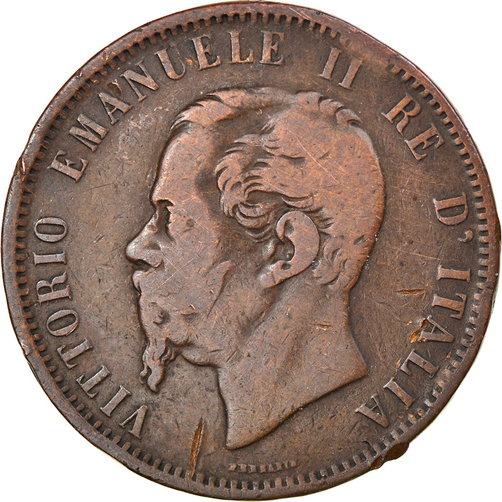 Munten, Italië, Vittorio Emanuele II, 10 Centesimi, 1862, Milan, ZG+, Koper