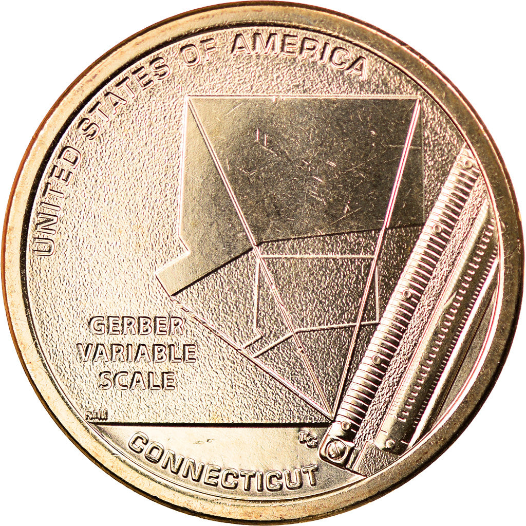 Monnaie, États-Unis, Dollar, 2020, Denver, American Innovation - Connecticut