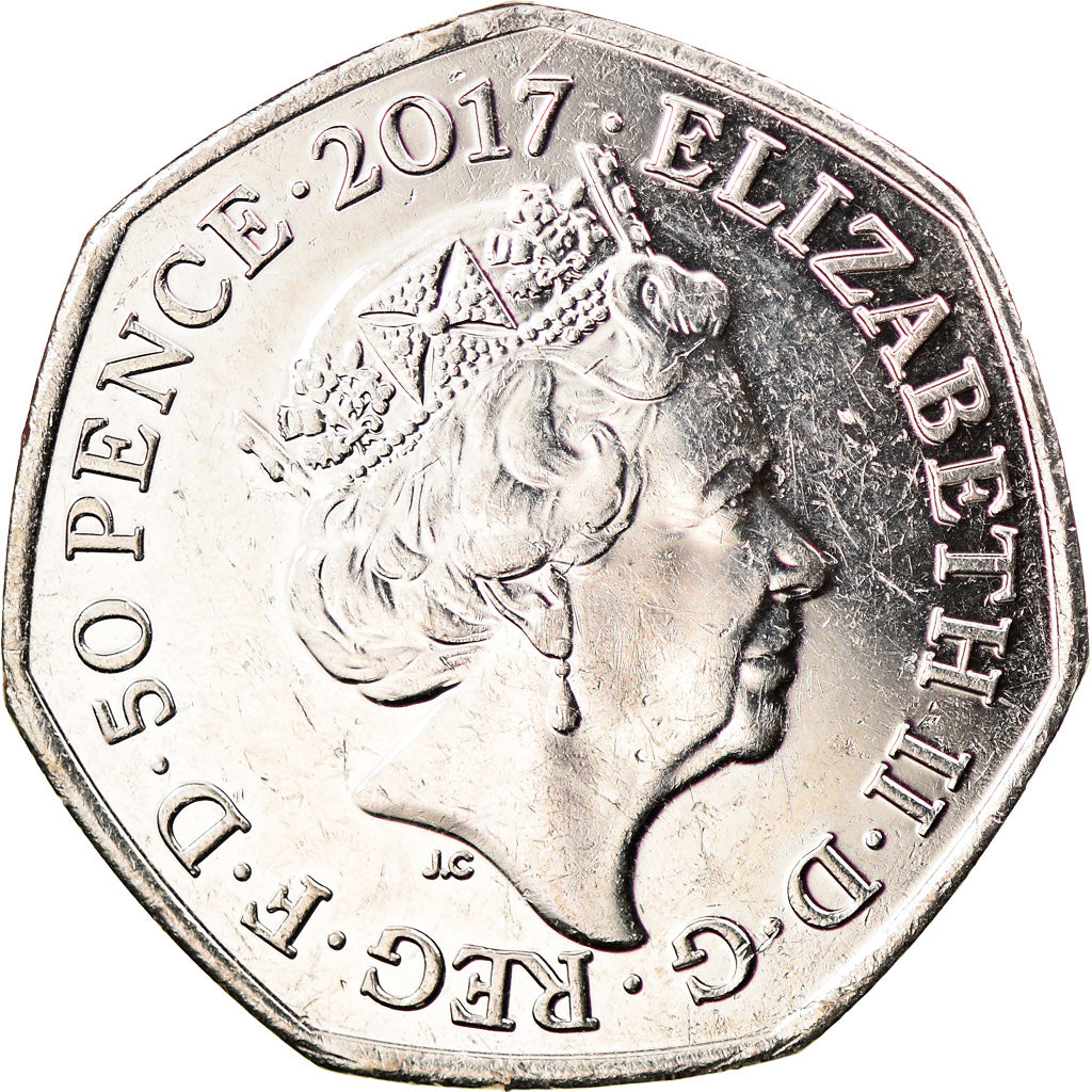 Coin, Gibraltar, 50 Pence, 2017, Pierre Lapin, MS(63), Copper-nickel