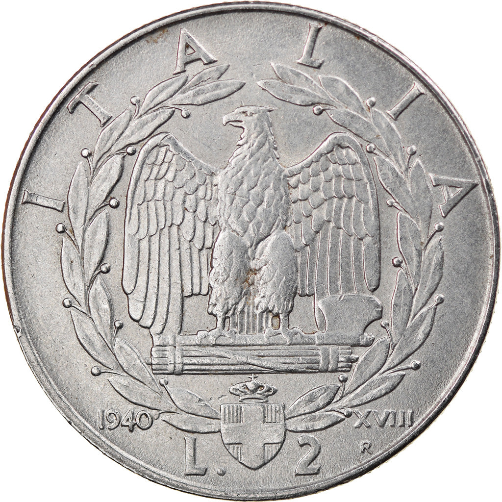 Monnaie, Italie, Vittorio Emanuele III, 2 Lire, 1940, Rome, TTB, Stainless