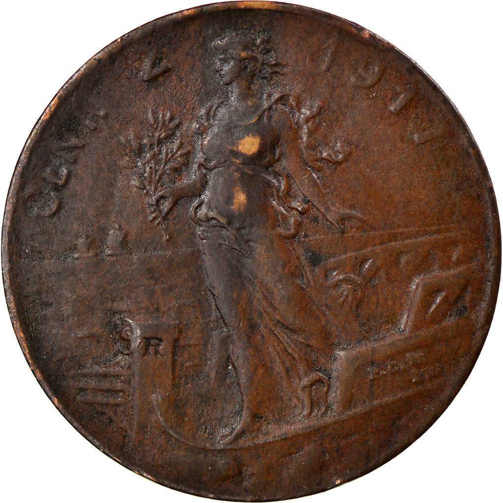 Münze, Italien, Vittorio Emanuele III, 2 Centesimi, 1917, Rome, SS, Bronze