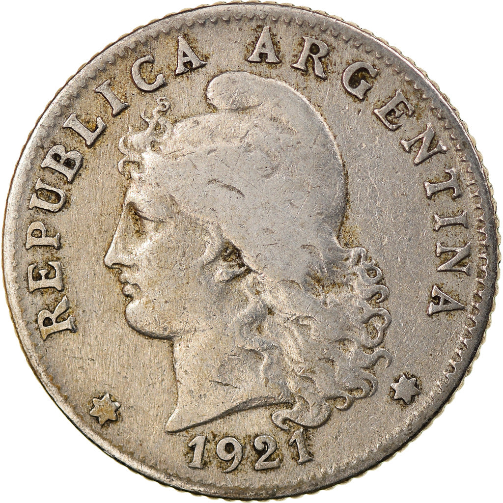 Coin, Argentina, 20 Centavos, 1921, VF(30-35), Copper-nickel, KM:36
