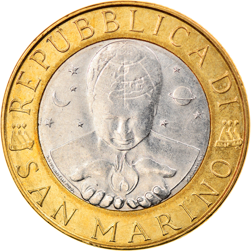 Coin, San Marino, 1000 Lire, 1998, Rome, EF(40-45), Bi-Metallic, KM:384